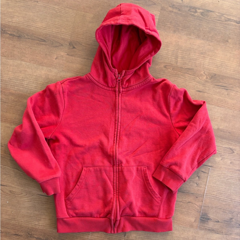 Kids' Red Zip Hoodie - Comfortable Everyday Top size 7/8
